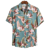 2020 Men Shirt Hawaiian Casual Wild Cotton Shirts Men Tropical Button Tops Fashion