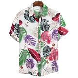 2020 Men Shirt Hawaiian Casual Wild Cotton Shirts Men Tropical Button Tops Fashion