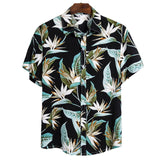 2020 Men Shirt Hawaiian Casual Wild Cotton Shirts Men Tropical Button Tops Fashion