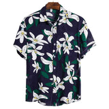 2020 Men Shirt Hawaiian Casual Wild Cotton Shirts Men Tropical Button Tops Fashion