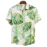 2020 Men Shirt Hawaiian Casual Wild Cotton Shirts Men Tropical Button Tops Fashion