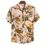 2020 Men Shirt Hawaiian Casual Wild Cotton Shirts Men Tropical Button Tops Fashion