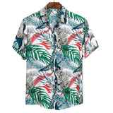 2020 Men Shirt Hawaiian Casual Wild Cotton Shirts Men Tropical Button Tops Fashion