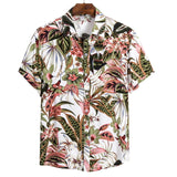 2020 Men Shirt Hawaiian Casual Wild Cotton Shirts Men Tropical Button Tops Fashion