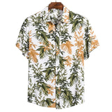 2020 Men Shirt Hawaiian Casual Wild Cotton Shirts Men Tropical Button Tops Fashion