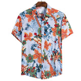 2020 Men Shirt Hawaiian Casual Wild Cotton Shirts Men Tropical Button Tops Fashion