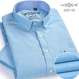 Summer  Short sleeve Button collar oxford fabric slim fit breath comfrotable