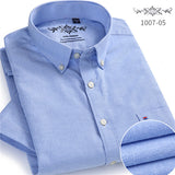 Summer  Short sleeve Button collar oxford fabric slim fit breath comfrotable