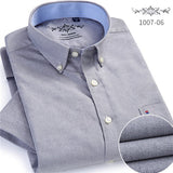 Summer  Short sleeve Button collar oxford fabric slim fit breath comfrotable