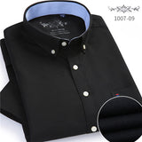 Summer  Short sleeve Button collar oxford fabric slim fit breath comfrotable