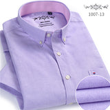Summer  Short sleeve Button collar oxford fabric slim fit breath comfrotable