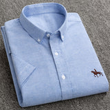 New S to 6xl short sleeve 100% cotton oxford soft comfortable regular fit plus