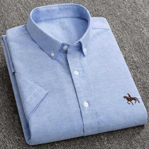 New S to 6xl short sleeve 100% cotton oxford soft comfortable regular fit plus