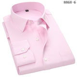 Men's Business Casual Long Sleeved Shirt White Blue Black Smart Male Social Dress Shirt Plus