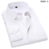 Men's Business Casual Long Sleeved Shirt White Blue Black Smart Male Social Dress Shirt Plus