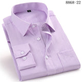 Men's Business Casual Long Sleeved Shirt White Blue Black Smart Male Social Dress Shirt Plus