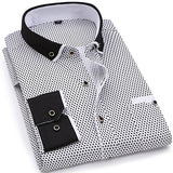 2020 Men Fashion Casual Long Sleeved Printed shirt Slim Fit Male Social Business Dress Shirt Brand Men Clothing Soft Comfortable