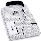 2020 Men Fashion Casual Long Sleeved Printed shirt Slim Fit Male Social Business Dress Shirt Brand Men Clothing Soft Comfortable