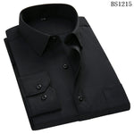Mens Business Casual Long Sleeved Shirt Classic Striped Male Social Dress Shirts Purple Blue