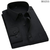 Mens Business Casual Long Sleeved Shirt Classic Striped Male Social Dress Shirts Purple Blue