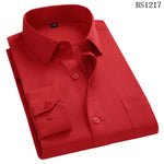 Mens Business Casual Long Sleeved Shirt Classic Striped Male Social Dress Shirts Purple Blue