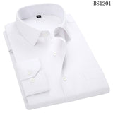Mens Business Casual Long Sleeved Shirt Classic Striped Male Social Dress Shirts Purple Blue