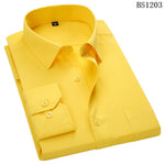 Mens Business Casual Long Sleeved Shirt Classic Striped Male Social Dress Shirts Purple Blue