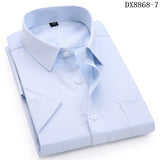 Men's Casual Dress Short Sleeved Shirt Twill White Blue Pink Black Male Slim Fit
