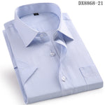 Men's Casual Dress Short Sleeved Shirt Twill White Blue Pink Black Male Slim Fit