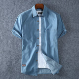 2020 Summer New Men's Denim Shirt Large Size Short Sleeve Fashion Loose Casual
