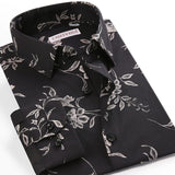 Men's Fashion Contrast Color Floral Printed Hawaiian Shirt Pocket-less Design