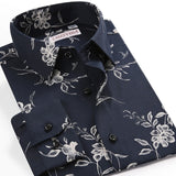 Men's Fashion Contrast Color Floral Printed Hawaiian Shirt Pocket-less Design