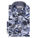 Men's Casual Beach Floral Printed Hawaiian Shirts Long-sleeve Standard-fit