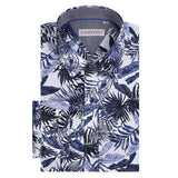 Men's Casual Beach Floral Printed Hawaiian Shirts Long-sleeve Standard-fit
