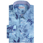 Men's Casual Beach Floral Printed Hawaiian Shirts Long-sleeve Standard-fit