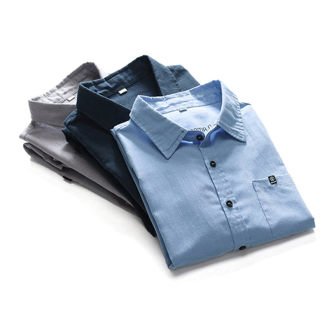 Long Sleeve Shirt 2020 New Business Fashion Oxford Loose Gray Shirts Male Brand Clothes