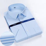 2020 Summer New Men's Casual Solid Color Twill Short-Sleeved Shirt Regular