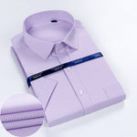 2020 Summer New Men's Casual Solid Color Twill Short-Sleeved Shirt Regular