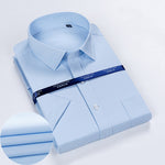 2020 Summer New Men's Casual Solid Color Twill Short-Sleeved Shirt Regular