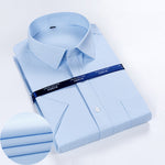 2020 Summer New Men's Casual Solid Color Twill Short-Sleeved Shirt Regular