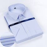 2020 Summer New Men's Casual Solid Color Twill Short-Sleeved Shirt Regular